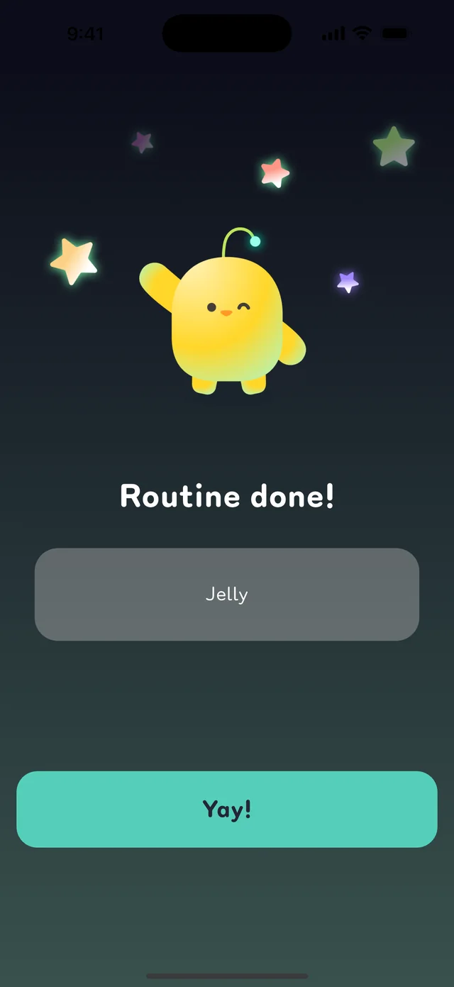 A star for each step, a reward at the end